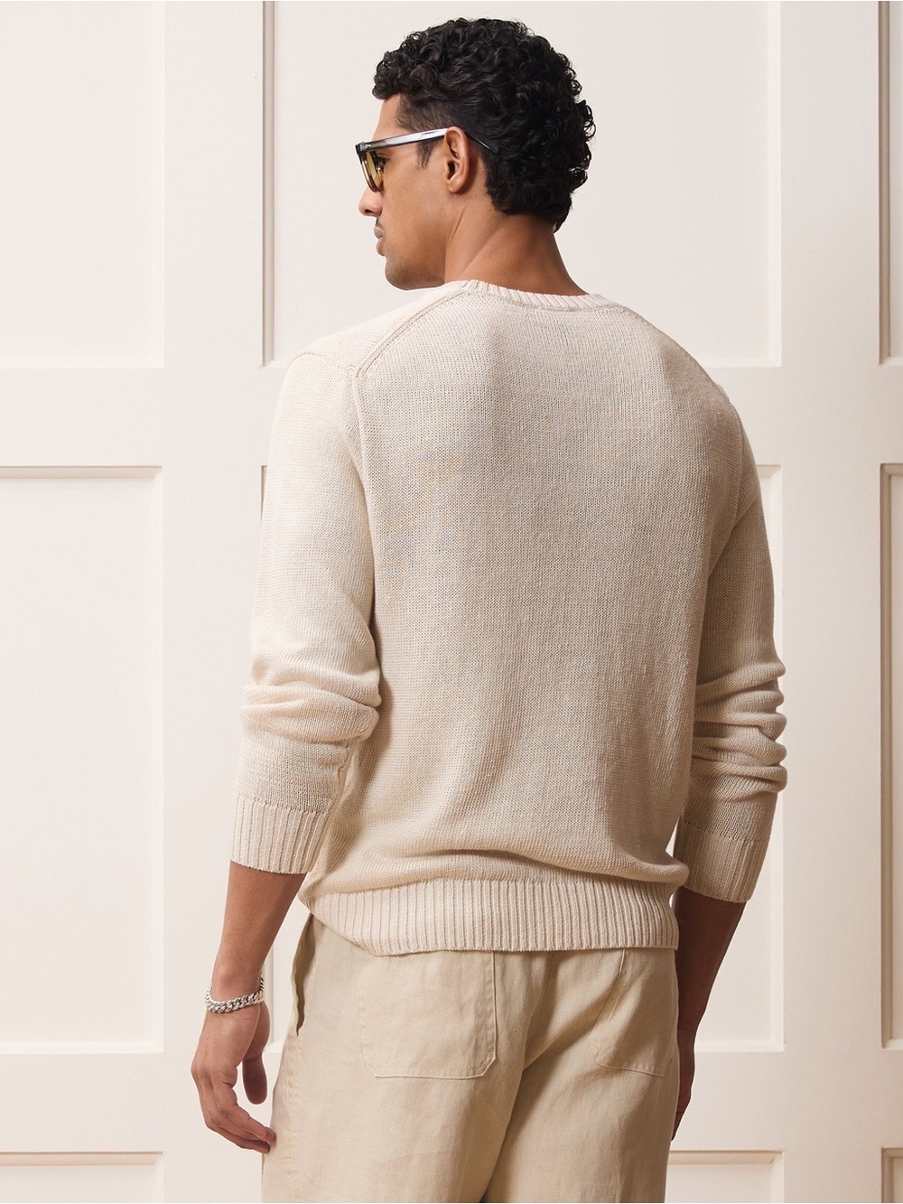 Todd Snyder Linen Cotton V-Neck Sweater Size L